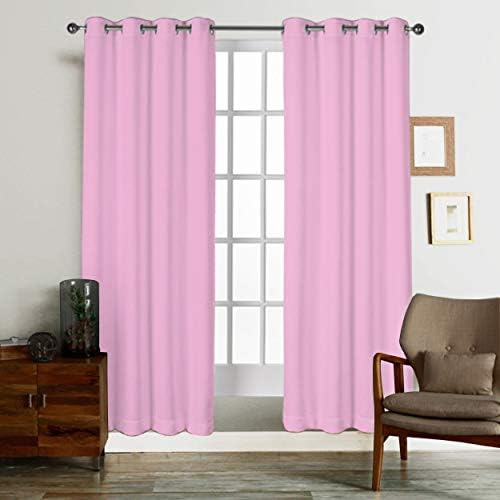 Tiny Break Room Darkening Orange Curtains - Eco friendly & Safe - 100% Cotton Curtains for living room and bedroom Drapes, 55 x 90 Inch, Set of 2 Panels, Orange