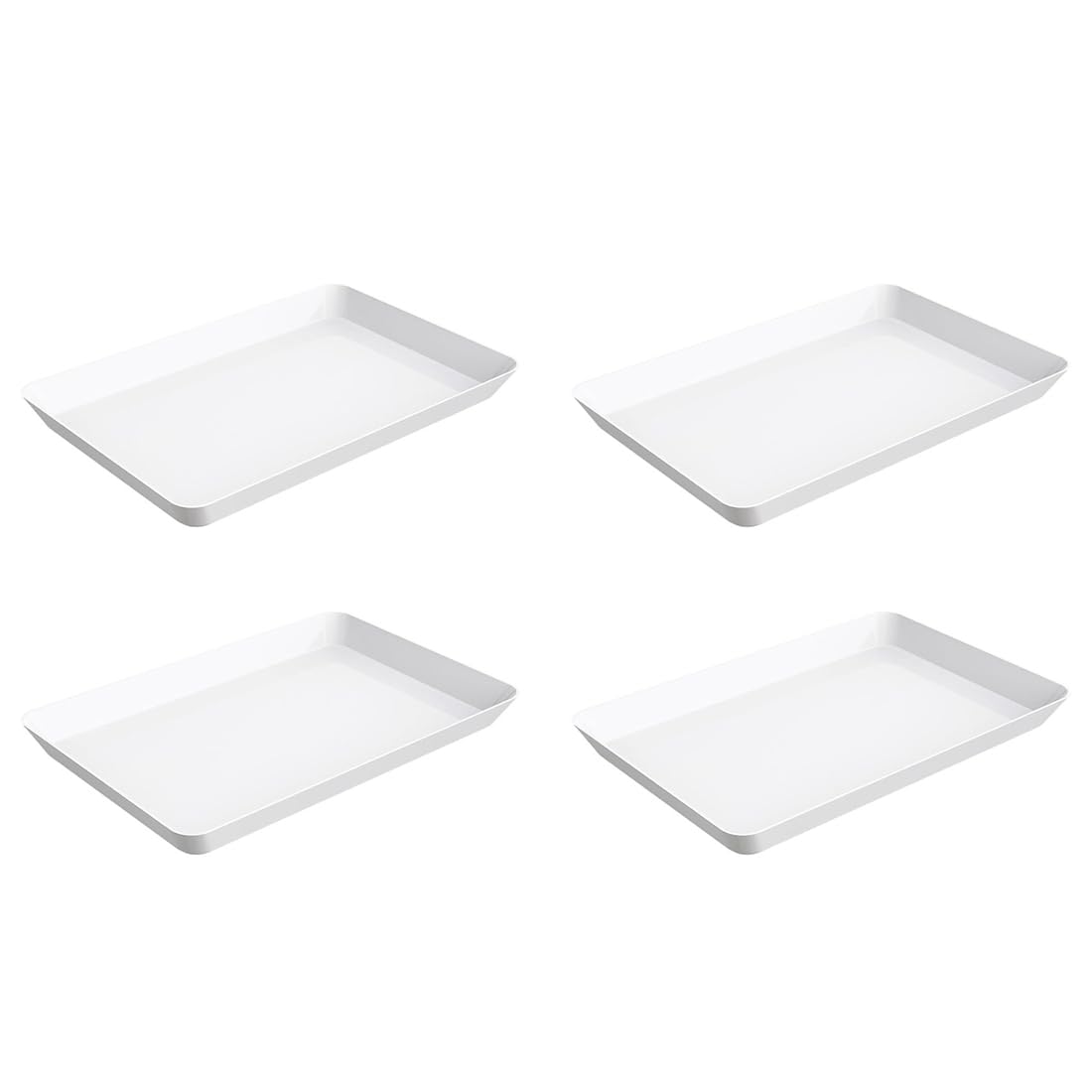Hndhbfgrt For Parties Entertaining, Camping& Food Display- 4-Pack Serving Tray, Reusable Plastic Trays in Kitchen, Serving Platter