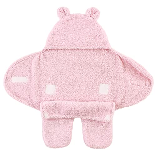Image of Hudson Baby Unisex Baby Animal Sherpa Baby Outdoor Stroller Sack Wrap, Lt Pink, One Size