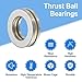 uxcell 8pcs F8-14M Thrust Ball Bearings, 8mm x 14mm x 4mm Miniature Thrust Bearing with Washers Chrome Steel Single Direction for Conveyor Systems Machine Tools