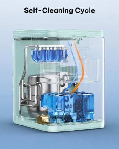Image of Silonn Ice Maker Countertop, 8 Ice Cubes in 6 Mins, 26.5 lbs /24H, 2 Bullet Ice Sizes, Self-Cleaning Bullet Ice Maker, Portable Ice Machine for Kitchen, Party, Office, and RV Camping
