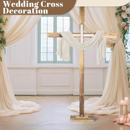 lukar 75'' Extra Large Wood Cross, Wooden Standing Cross for Yard by lukar - Used condition - Image 5