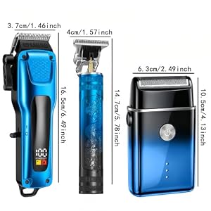 PROIYO 3-in-1 Hair Clippers for Men Set, Beard Trimmer, Foil Shaver, Blue — photo 6 of 6