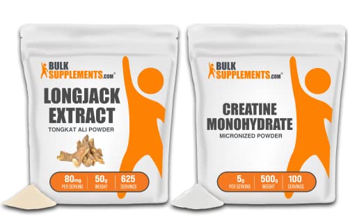 Bulksupplements.com Longjack Extract Powder (Eurycoma Longifolia) 50G & Creatine Monohydrate Powder (Micronized Creatine) Bundle #TOP5