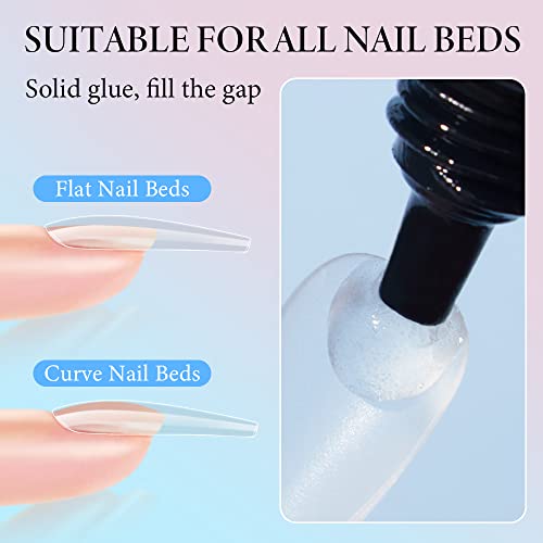 Infeling Solid Gel Nail Gl Ue - Nail G Lue Gel For Nail Tip Press On Nails, Long Glue Lasting 28+ Days (Curing Needed), Super Strong Nail Glue For Nail Extension #TOP2