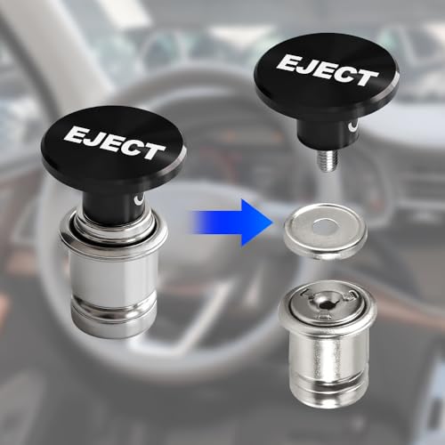 Image of Fire Missiles Button Car Cigarette Lighter Plug, Car Cigarette Lighter Replacement, Aluminum Alloy Push Button Lighter Plug, Standard 12V Fast Heating Power Socket for Auto