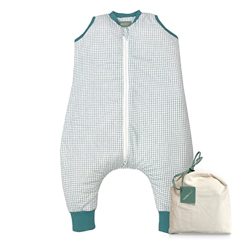 molis&co. Saco de Dormir con pies. 1.0 TOG. 3 años. Ideal para Primavera y otoño. Adriatic Check. 100% algodón.