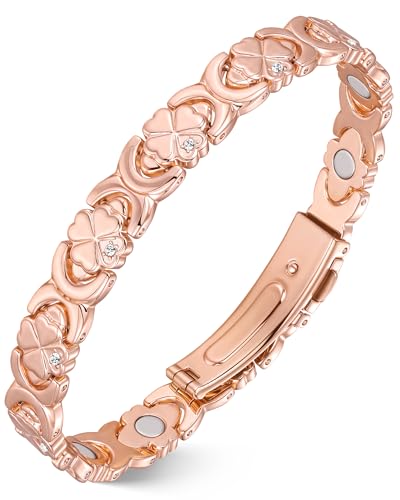 Bracelets en cuivre pour femmes avec 4 aimants par maillon