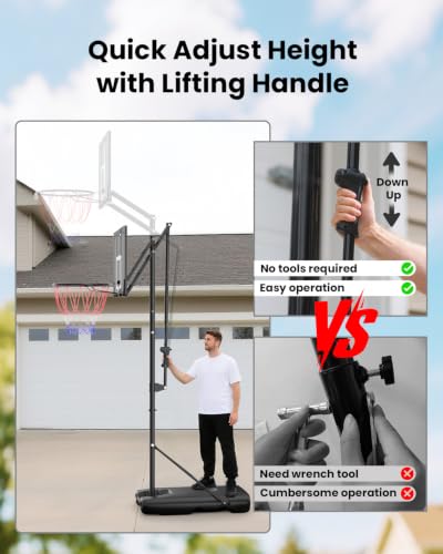 Image of IGL Portable Basketball Hoop Outdoor, 10 FT Height Adjustable