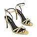 Elisabet Tang Women's 4 inch Strappy High Heel Sandals - Elegant Ankle Strap Open Toe Dress Shoes for Wedding Party Evening