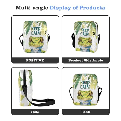 animal Green Keep Calm messenger bag cute green crossbody bags for women Woman Cross Body Purse Adjustable Strap for Shopping business4
