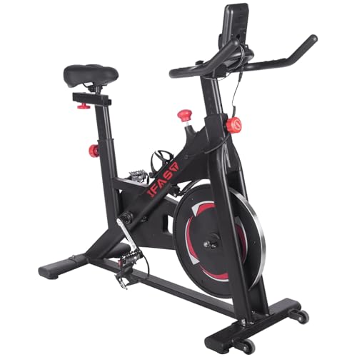 300 lbs Heavy Duty Exercise Bike, Commercial-Grade Stationary Bike with Reinforced Steel Frame, Extra-Wide Seat and Smooth Resistance, Max Weight Capacity for Safe, Comfortable Home Workouts