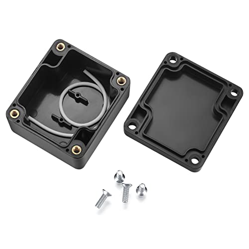 4 Stück Abzweigdose Wasserdicht IP65, Verteilerdose Außen, Electronic Projekt Box Elektrozubehör Gehäuse Kunststoff - Schwarz, 63x58x35mm