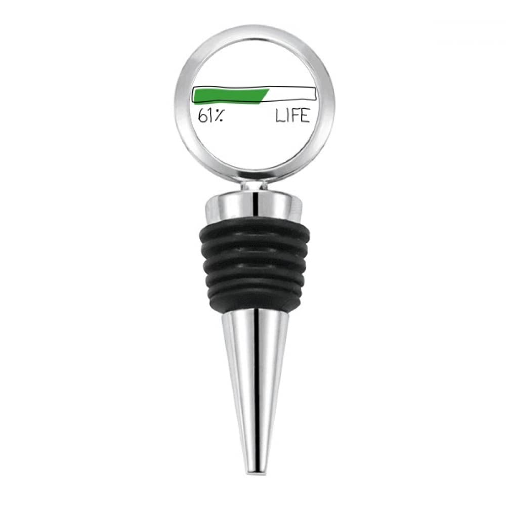 Life Energy Progress Bar 61 Percent Middle Aged Bottle Stopper Stainless Steel Rubber Reusable