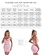 ohyeahlady Sexy Dessous Kleid Damen Curvy Spitze Badydoll Transparent Minikleid Push Up Negligee Große Größen Unterwäsche Ärmellos Lingerie V-Ausschnitt Nachtkleid mit Haken Party Clubwear Rosa L
