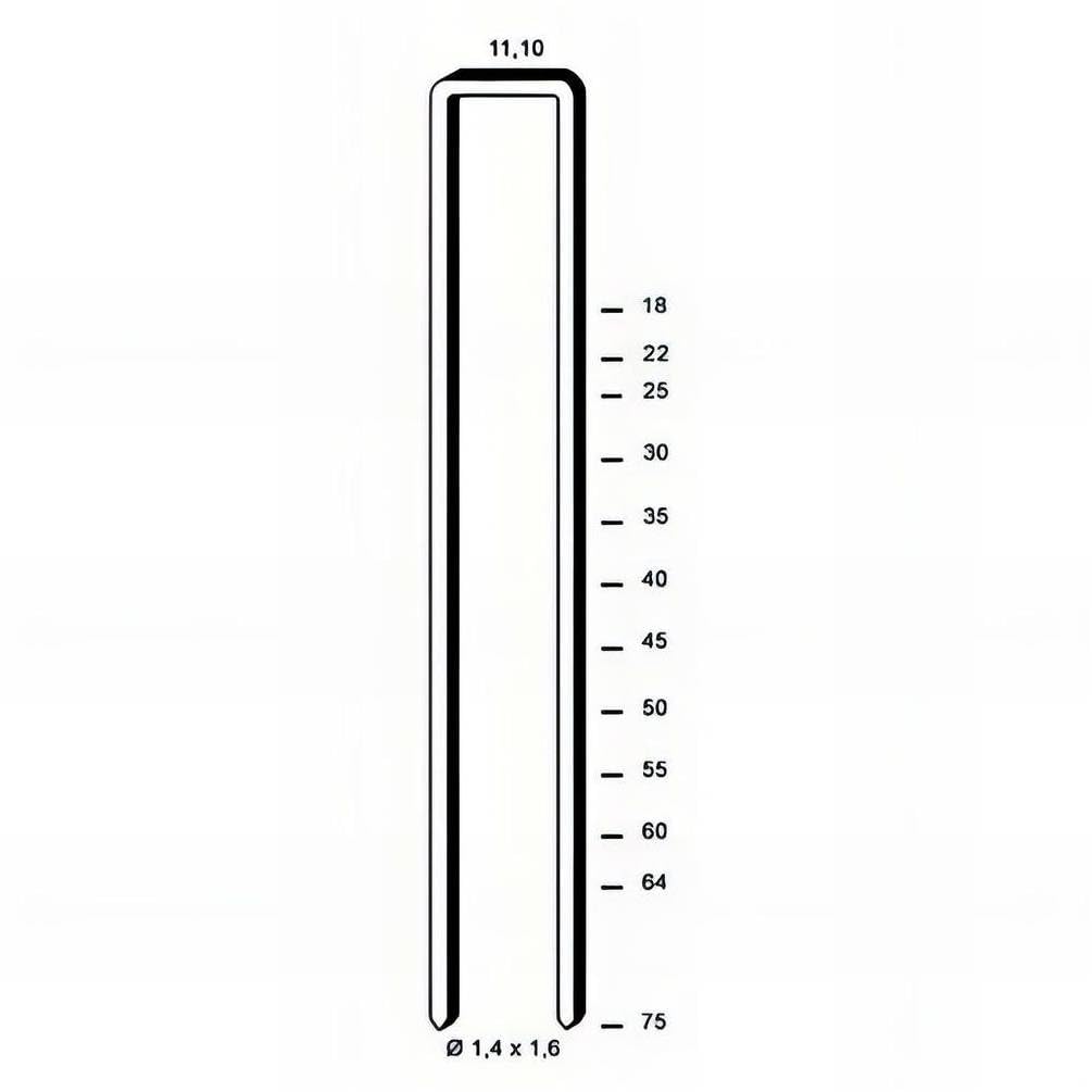 5.000 punti metallici zincati 12 Micron Z-75-11.1x75x1.4x1.6 mm - 6Z - D-Work