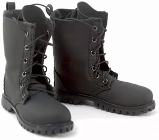 1/6 Scale Male Shoes, Combat Shoes with Joint Hole Model for 12-inches Action Figure Body Doll, 1/6 Man Action Figure Martin Boots Shoes Police Shoes Boots (Black, Short Boots)