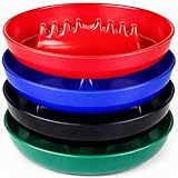 Escest Ash Tray For Cigarettes & Cigar (Pack of 4) 7' Colored Round Plastic Melamine Tabletop Ashtrays - For Indoor/Outdoor, Patio, Restaurant Style