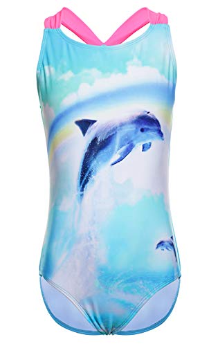 Girls One Piece Swimsuit, Dolphin & Horse