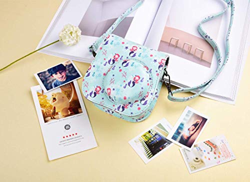 Protective & Portable Case Compatible with Fujifilm Instax Mini 9 8 8+ Instant Film Camera with Accessory Pocket and Adjustable Strap - Mermaid by SAIKA - Thumbnail 2