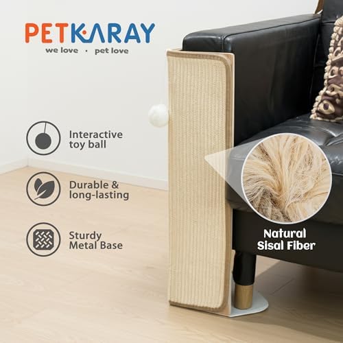 PETKARAY Under-Furniture Cat Scratcher — top-down angle highlighting key features