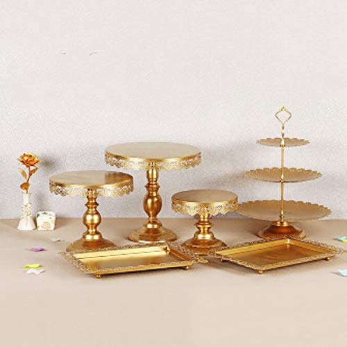 Tuningsworld Cake Stand Cake Holder Cupcake Stand for Dessert Tower Wedding Party Display 6PCS (Gold)