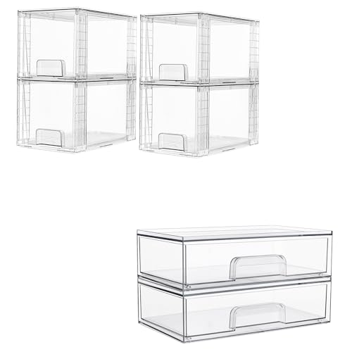 Image of Vtopmart 4 Pack Large and 2 Pack 12''W Stackable Storage Drawers