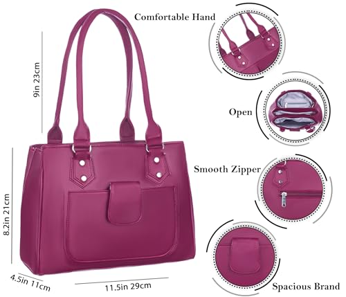 Image of Maroon Women's Faux Leather Women's Handbag for daily use