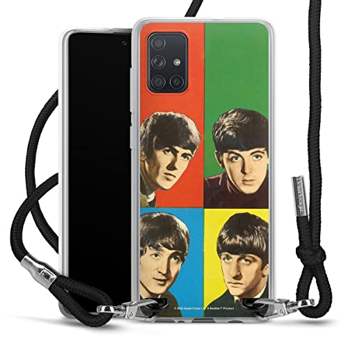 DeinDesign Coque Collier Compatible avec Samsung Galaxy A71 Coque avec Cordon Coque avec Cordon Rock ‘n’ Roll Visages… - Les Beatles, Paul McCartney, John Lennon, RIngo Starr, George Harrison DeinDesign Coque Collier Compatible avec Samsung Galaxy A71 Coque avec Cordon Coque avec Cordon Rock 'n' Roll Visages…