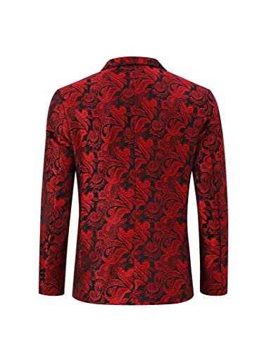 Turetrendy Men's Printed Blazer Casual Slim Fit One Button Sports Coat Festival Party Jacket For Valentine's Day For Boyfriend, Husband Black L #TOP2