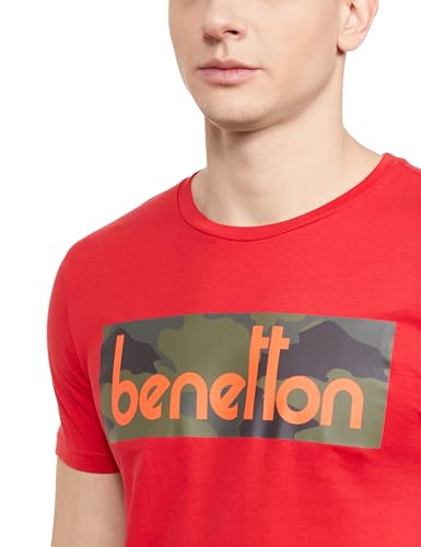 Image of UNITED COLORS OF BENETTON Men's Cotton Solid Regular Fit T-Shirt