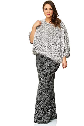 Marlenehose mit einem Muster-Print in Schwarz und Weiß Farbe schwarz-weiß, Größe 48/50