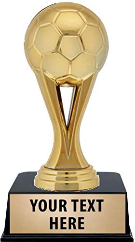 Crown Awards Soccer Trophies with Custom Engraving, 6" Personalized Gold Iconz Soccer Ball Trophy On Black Base 20 Pack