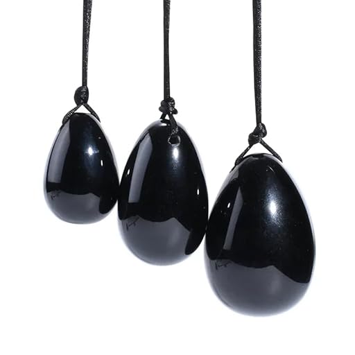 AUOU Juego de huevos de obsidiana, bolas de jade natural, piedra de cristal | Ya disponible en tu tienda friki favorita! En mundofriki.es!