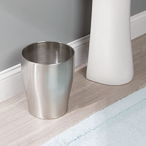 Mdesign 9944MDBA Steel 1.67 Gallon Trash Can Small Round Wastebasket Metal Garbage Container Recycle Bin thumb #2