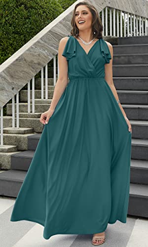 Image of KOH KOH Womens Long Sleeveless Bridesmaid Wedding Guest Prom Maxi Dress