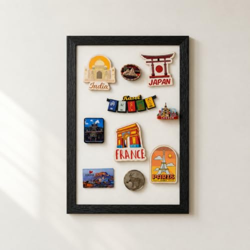 Image of Travel Souvenir Magnet Frame - Solid Background | White | 20 inchx16 inch (Horizontal)