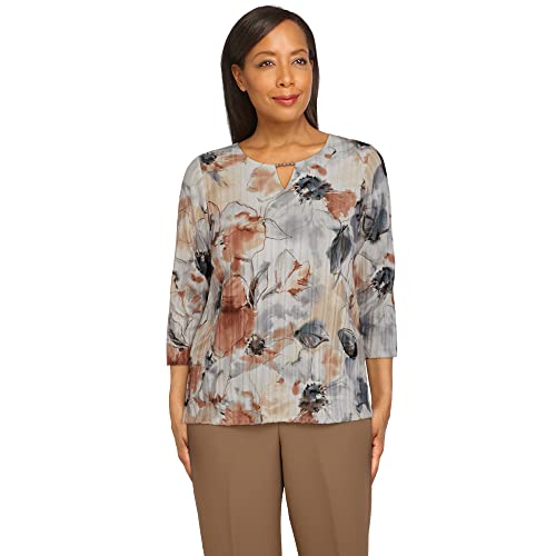 Haut en maille texturée de qualité supérieure style floral aquarelle Dunner