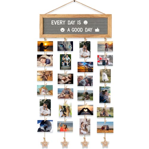 CJIAWYS Picture Frames Collage Wall Decor Hanging Photo Display Frame Felt Letter Board with 340 Letters and 30 Clips, Unique DIY Collage Picture Frames for Dorm Room Decor Birthday Party Gifts CJIAWYS Picture Frames Collage Wall Decor Hanging Photo Display Frame Felt Letter Board with 340 Letters and 30 Clips, Unique DIY Collage Picture Frames for Dorm Room Decor Birthday Party Gifts