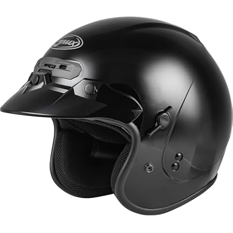 GMAX GM-32 Open-Face Helmet (Black, Large) - FMVSS 218 Approved Cover