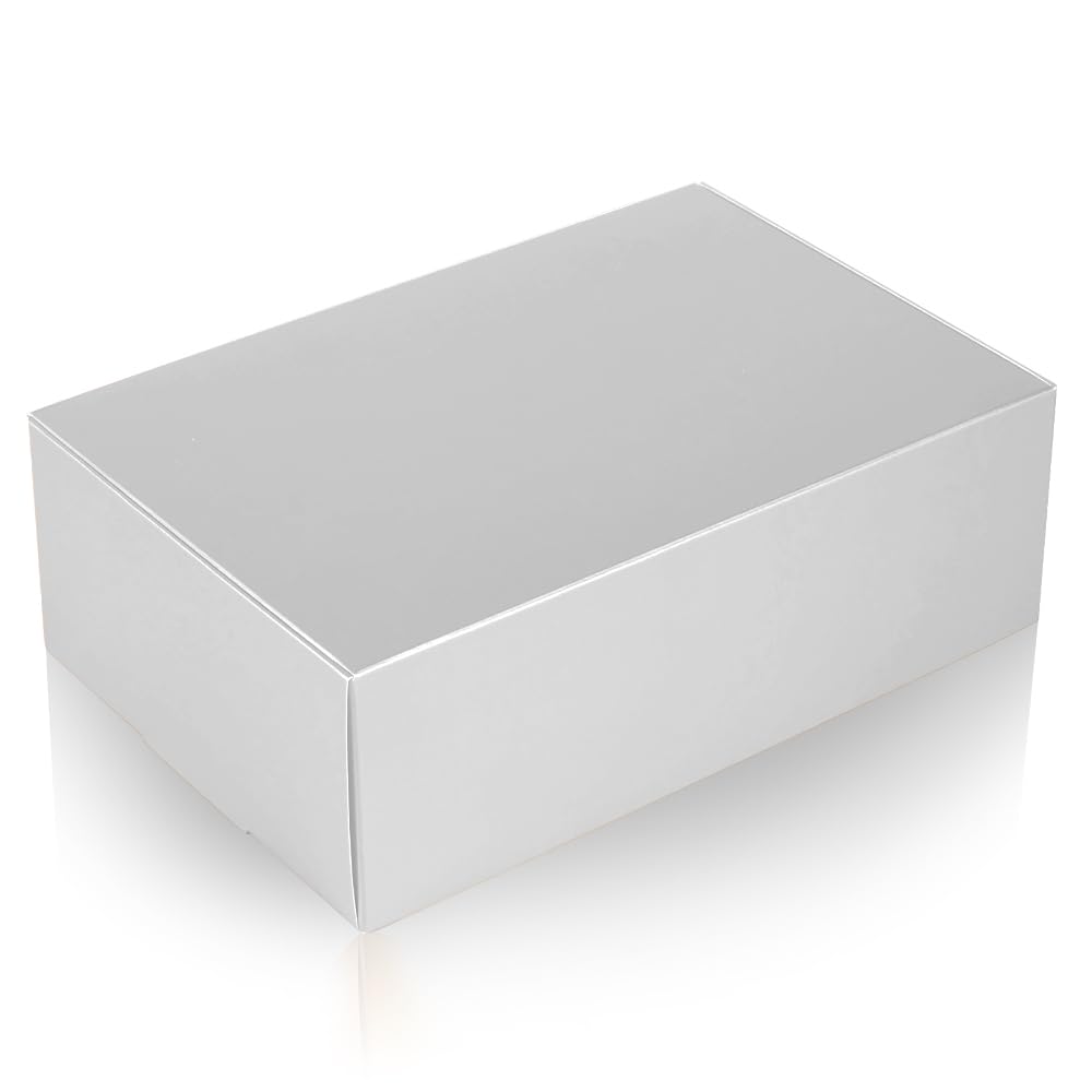 NEWSNOW 10 sztuk pudełek prezentowych, 23 x 15 x 7,6 cm, pudełka na oświadczyny dla druhny, pudełka na prezenty premium, prezent ślubny, święta, przyjęcie urodzinowe i Boże Narodzenie (srebrne)