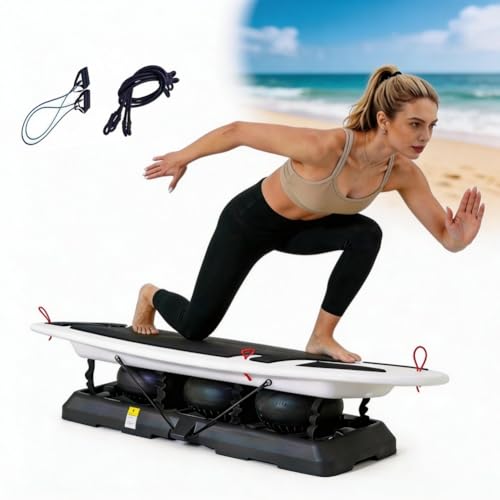 Entrenador tabla de equilibrio, simulador de surf interior para casa y estudio, equipo de yoga y pilates, entrenamiento corporal completo para aficionados al surf y esquí de todos los niveles