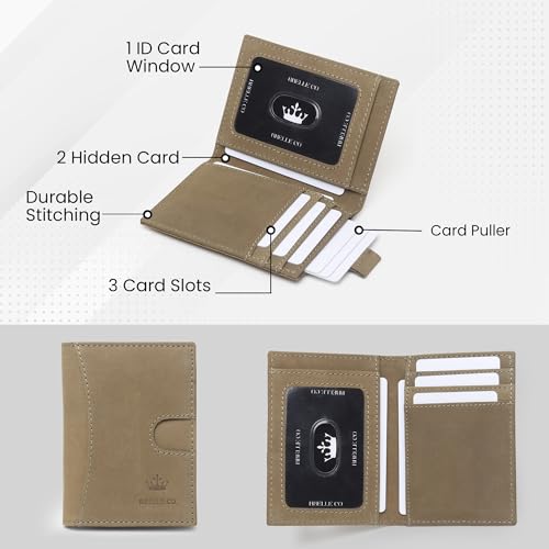 Image of Genuine Leather Bifold RFID Blocking Slim Stylish Credit Debit ATM Card Holder Wallet for Men Women (Parret Green)