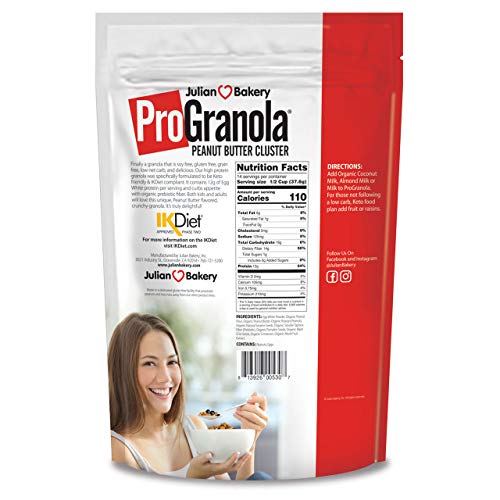 Julian Bakery® Progranola® Cereal | Peanut Butter Cluster | 12G Protein | 2 Net Carbs | Gluten-Free | Grain-Free | 3 Pack #TOP1