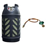 Bluecraft Premium 10 kg Eigentums Propan-Gasflasche (leer) Leichter als 11 kg Propangasflasche inkl. Umrüstset für Gasgrills und Kocher Camping und Caravan
