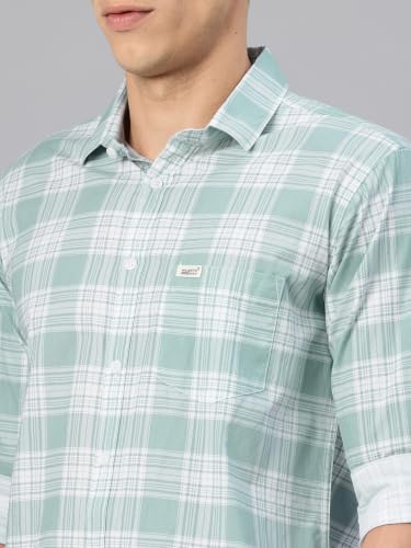 Image of Majestic Man Comfort Slim Fit Pure Cotton Checked Casual Shirt