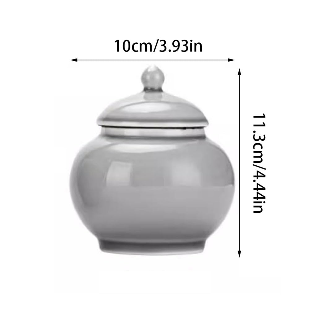 Lata de té Lata de té esmaltada, Tarro Sellado cerámica for el hogar, pequeño almacén, Caja portátil, Lata pequeña, Almacenamiento for Aperitivos Carrito de té(A)