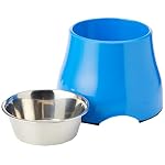 Dogit Elevated Dog Bowl, Stainless Steel Dog Food and Water Bowl for Large Dogs, Blue, 73751 - Image 2