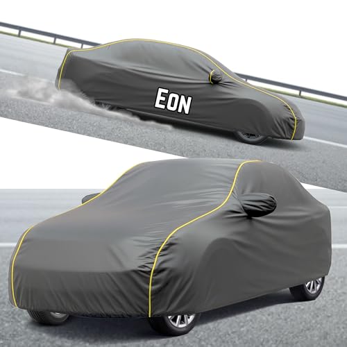 Image of Kayme Compatible with Grey Eon Car Cover Waterproof Car Body Cover for All Weather Proof & Full Bottom Elastic, Triple Stitching with 100% Nail Proof Cover