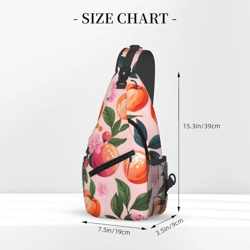 Mochila de Pecho Unisex con Estampado de Duraznos miniatura 3